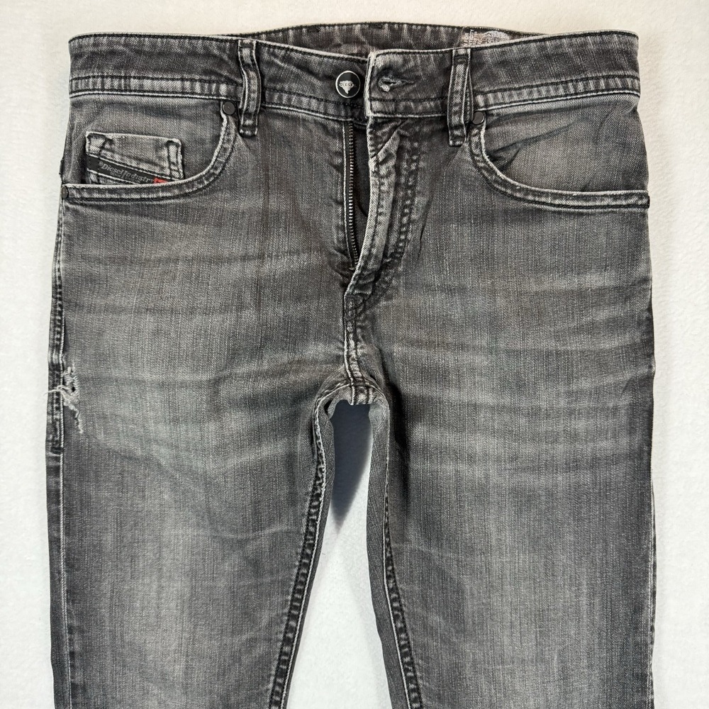 Diesel Jeans Mens 29x32 Thommer Slim Skinny Gray Stretch Faded Whiskers 069BG‎
